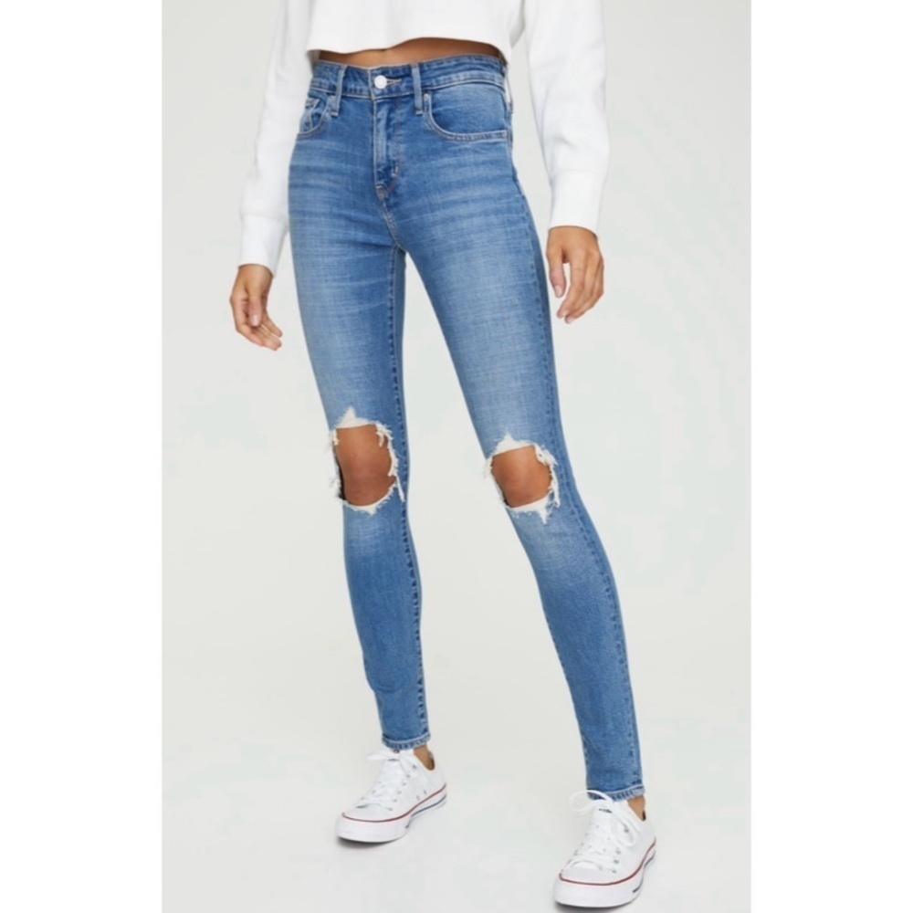 Levi's Premium Medium Wash 721 High Rise Skinny in Rugged Indigo 27